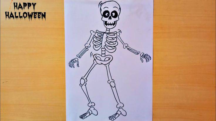 Easy Halloween Skeleton Drawing