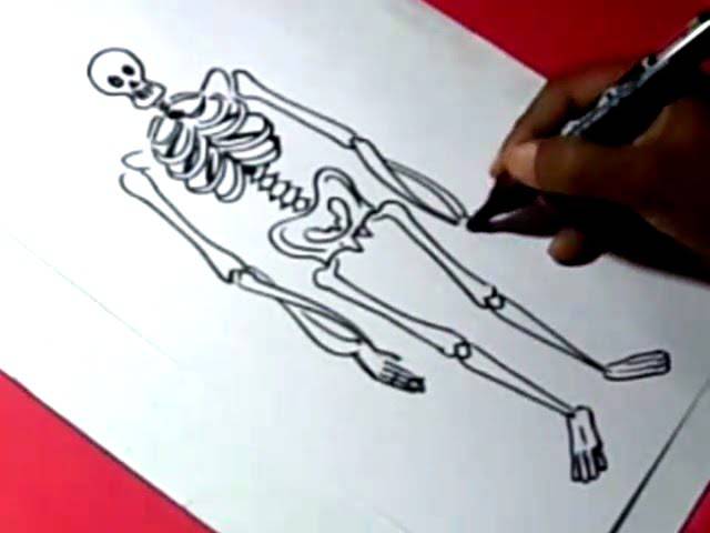 Skeleton Kissing Drawing